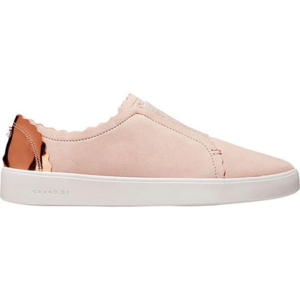 Cole Haan Grand Crosscourt Street Scallop Peach Blush Nubuck/Rose Gold Sneakers - Picture 4 of 8